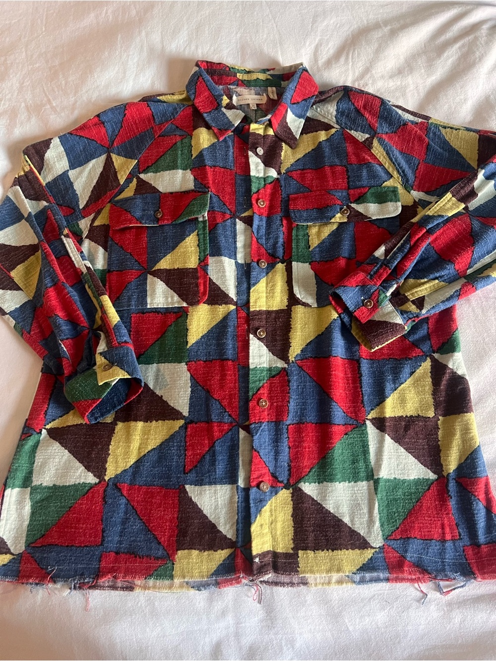 Gilded Intent Geo Patchwork Boyfriend Shirt